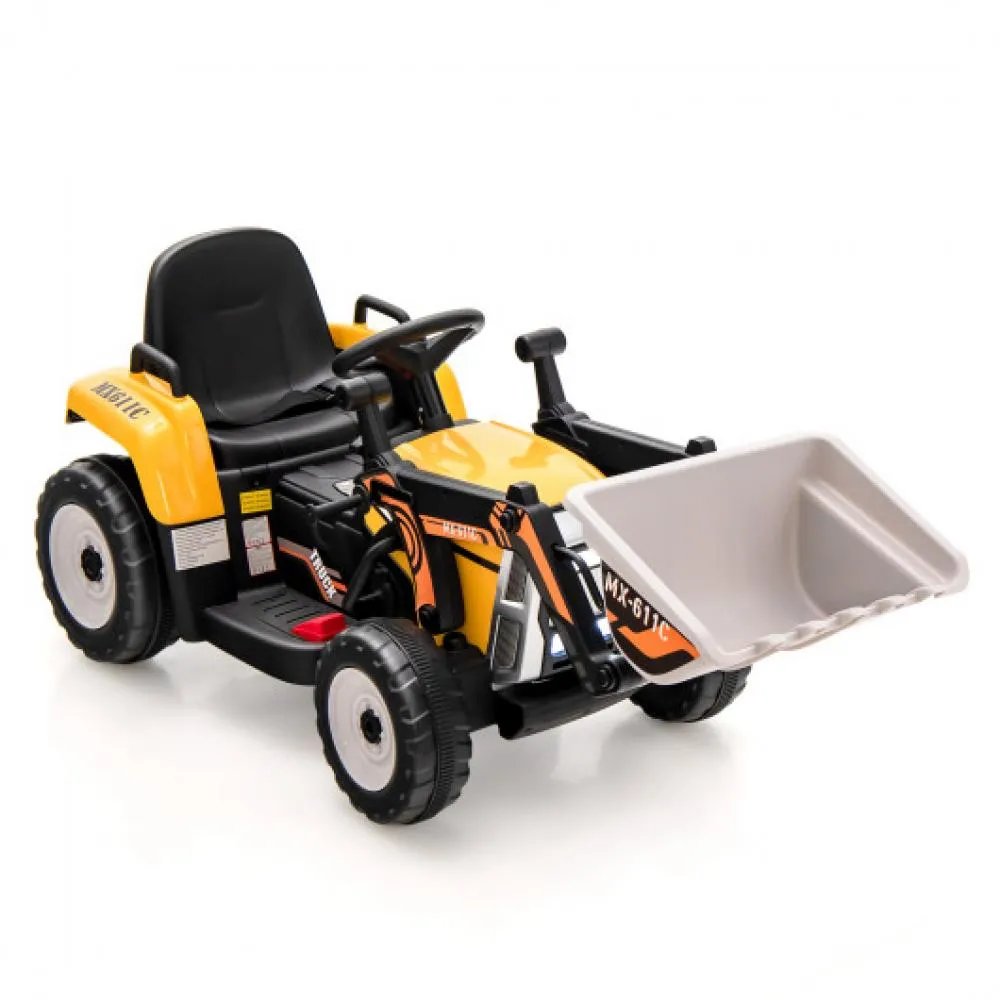 12V Battery Powered Kids Ride on Excavator with Adjustable Arm and Bucket-Blue