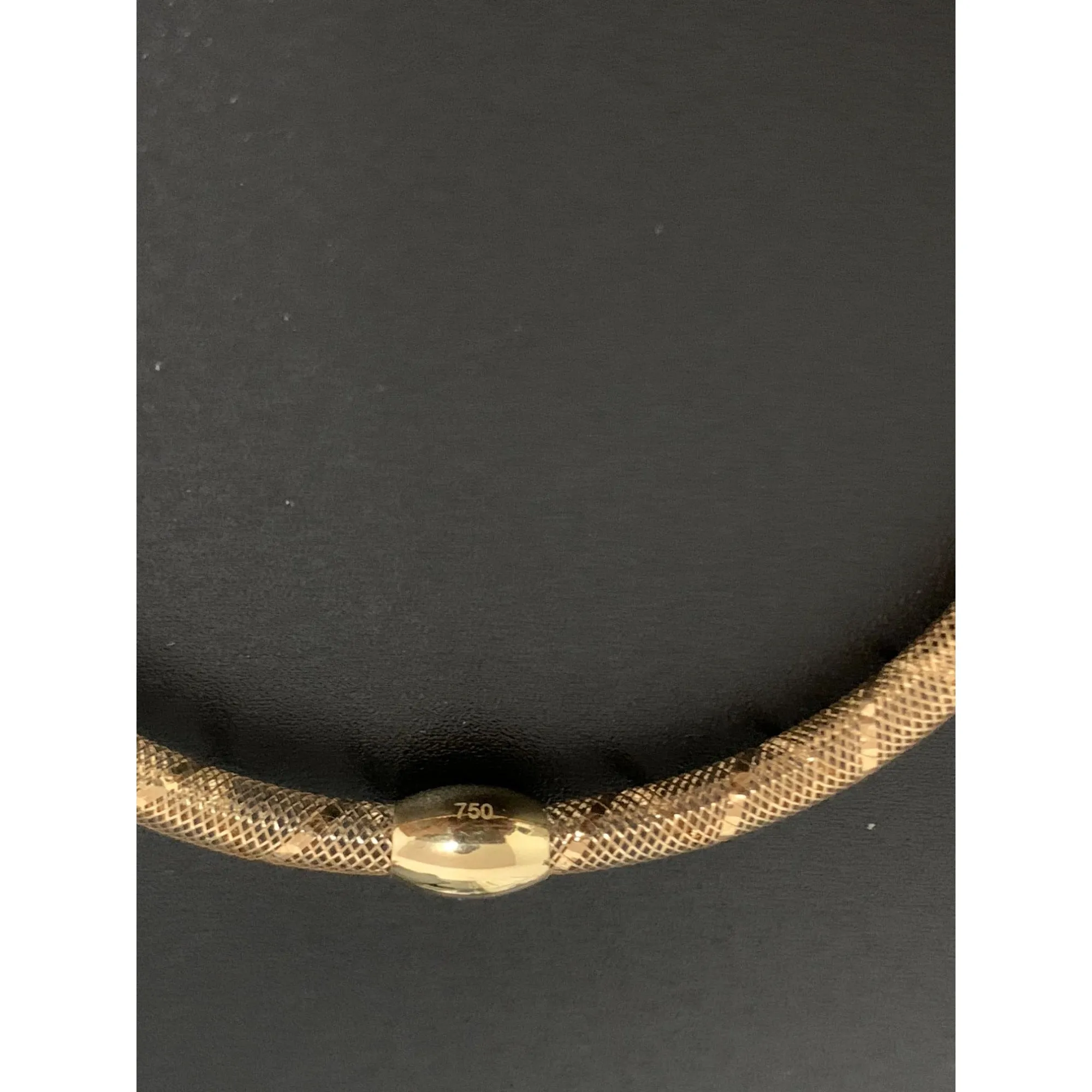 18K Gold Bracelet Soft Mesh Flexible Stretchable Bangle S 7.25 inches 1.04 grams