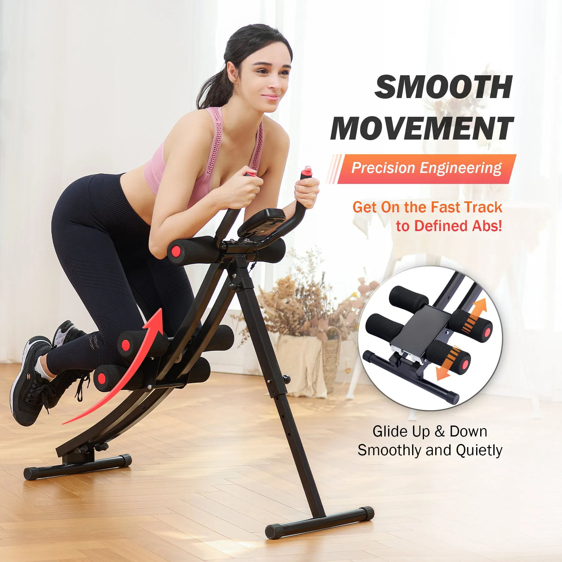 265 Lb. Cap Folding Abdominal Trainer Coaster Exercise Ab Core Machine