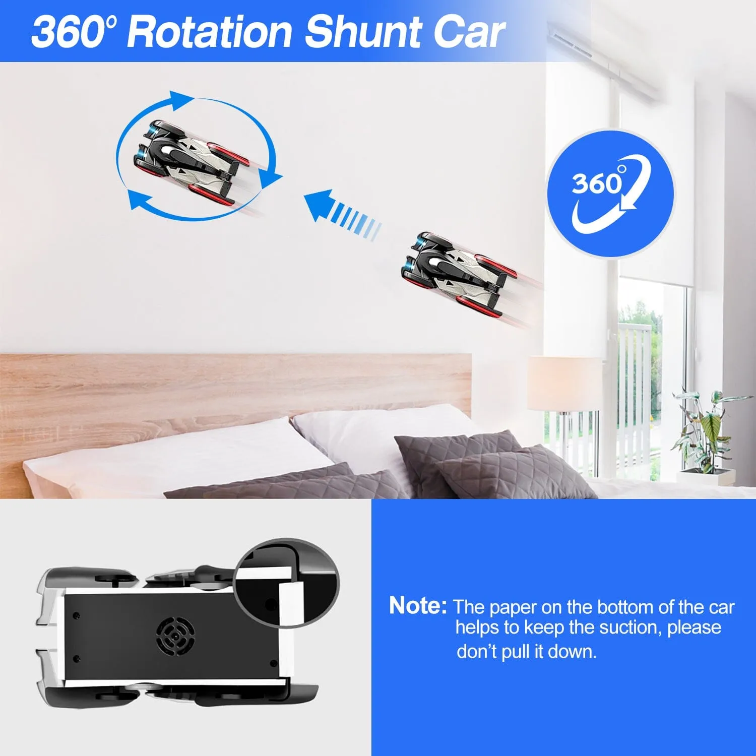 360¬∞ Rotating Electric Wall Climbing Remote Control Dual Mode Car