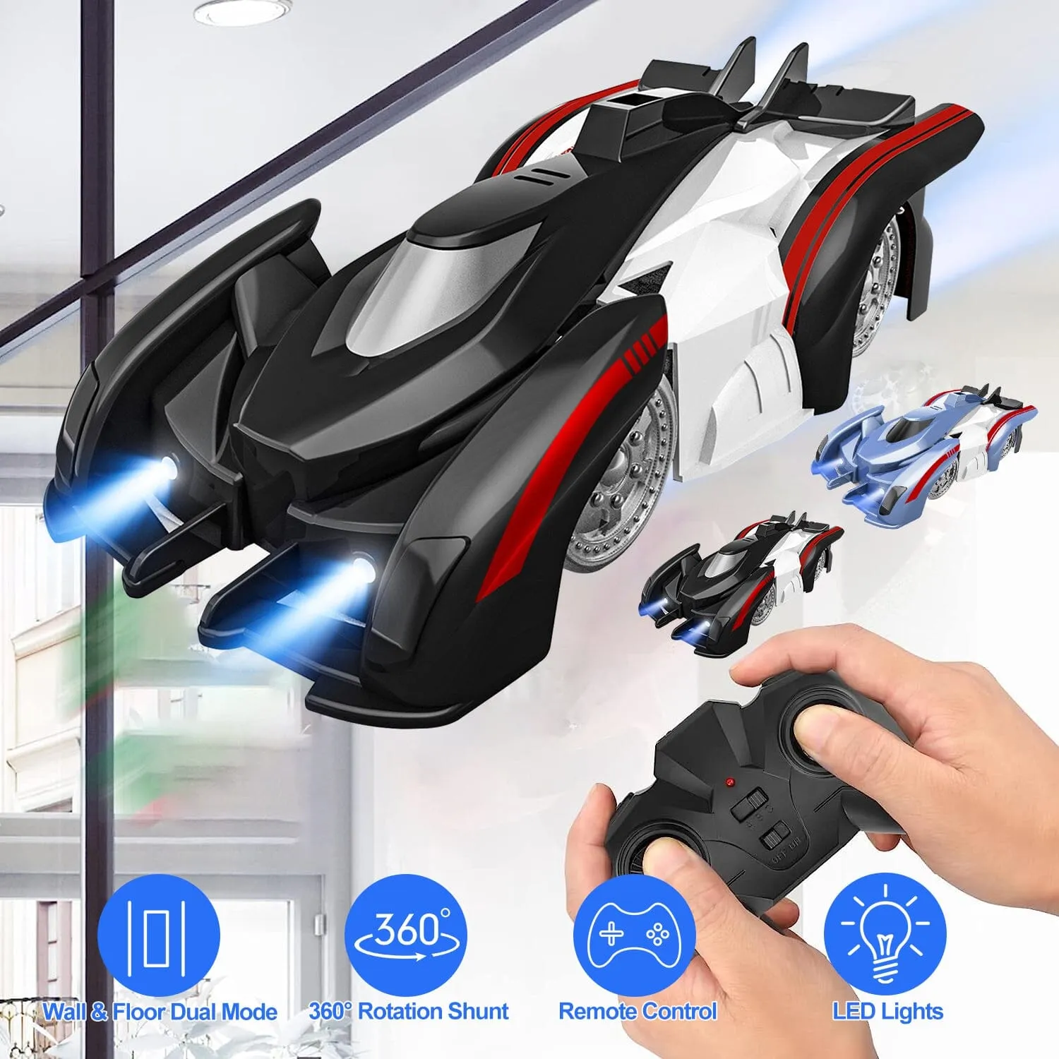 360¬∞ Rotating Electric Wall Climbing Remote Control Dual Mode Car