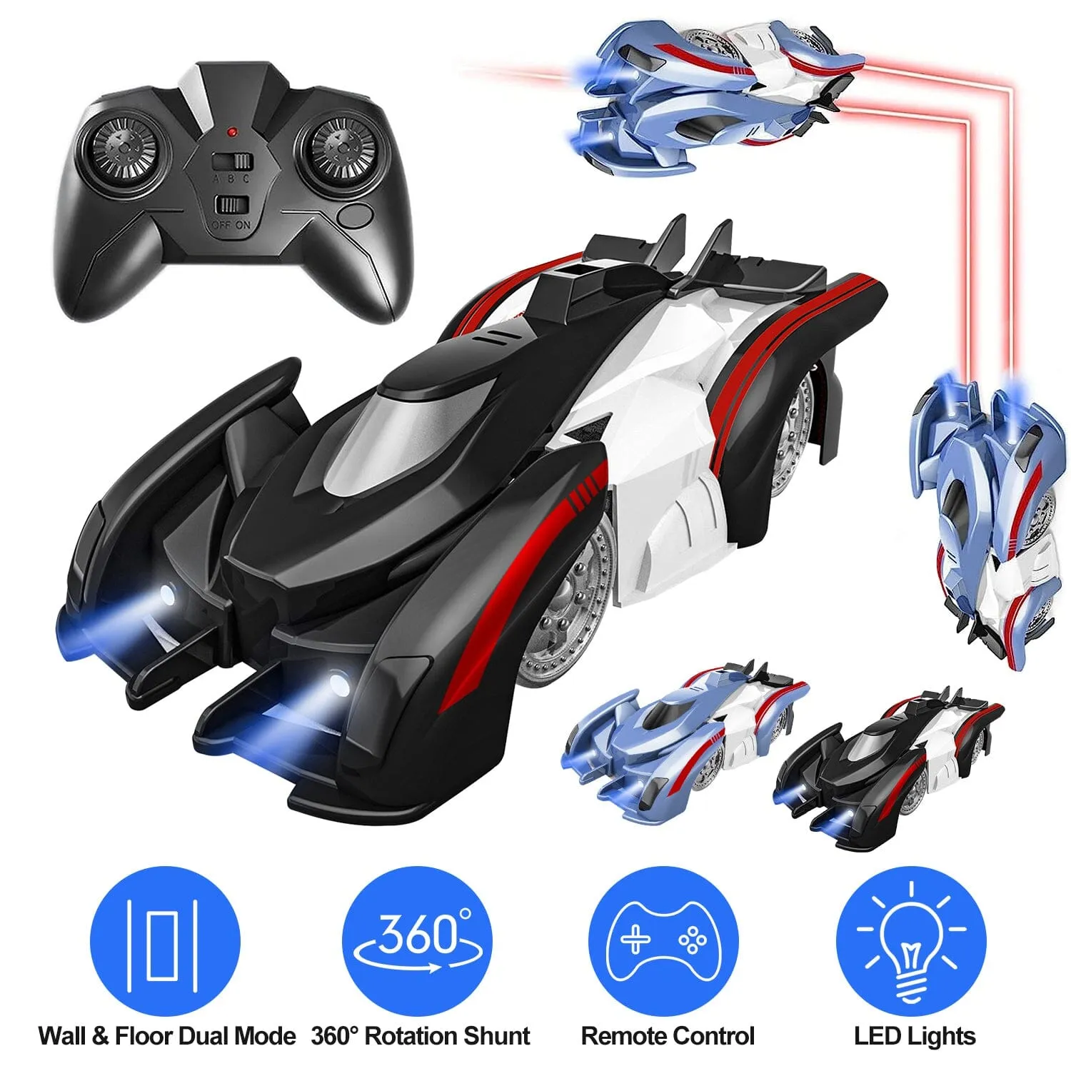 360¬∞ Rotating Electric Wall Climbing Remote Control Dual Mode Car
