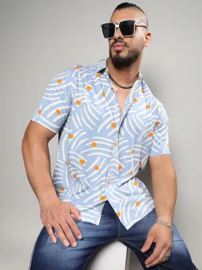 Abstract Print Button Up Shirt