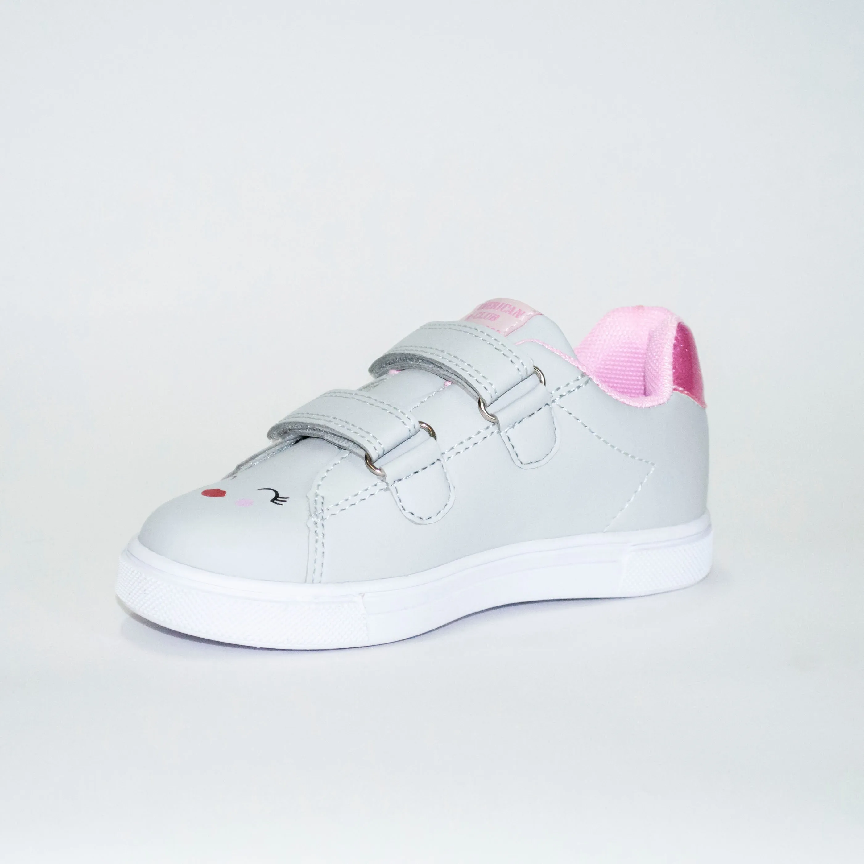 AC Toddler Girl Gray Sneakers with Rainbow Print | 735/21-G