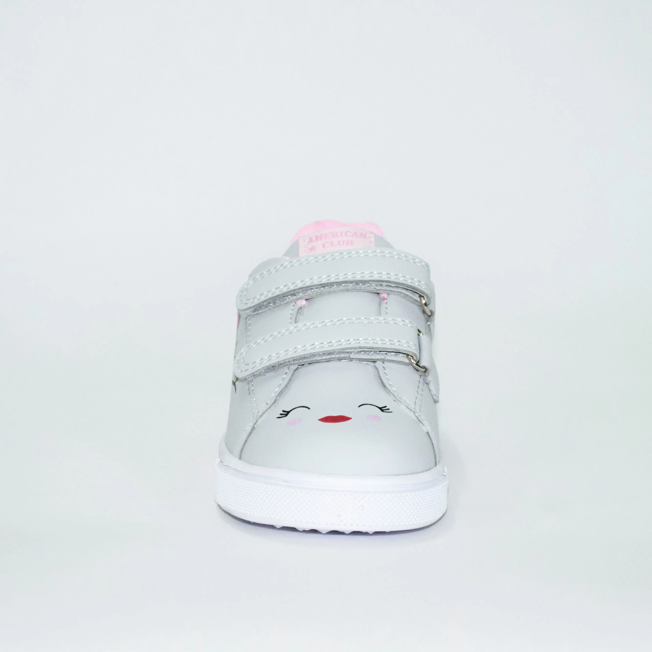 AC Toddler Girl Gray Sneakers with Rainbow Print | 735/21-G