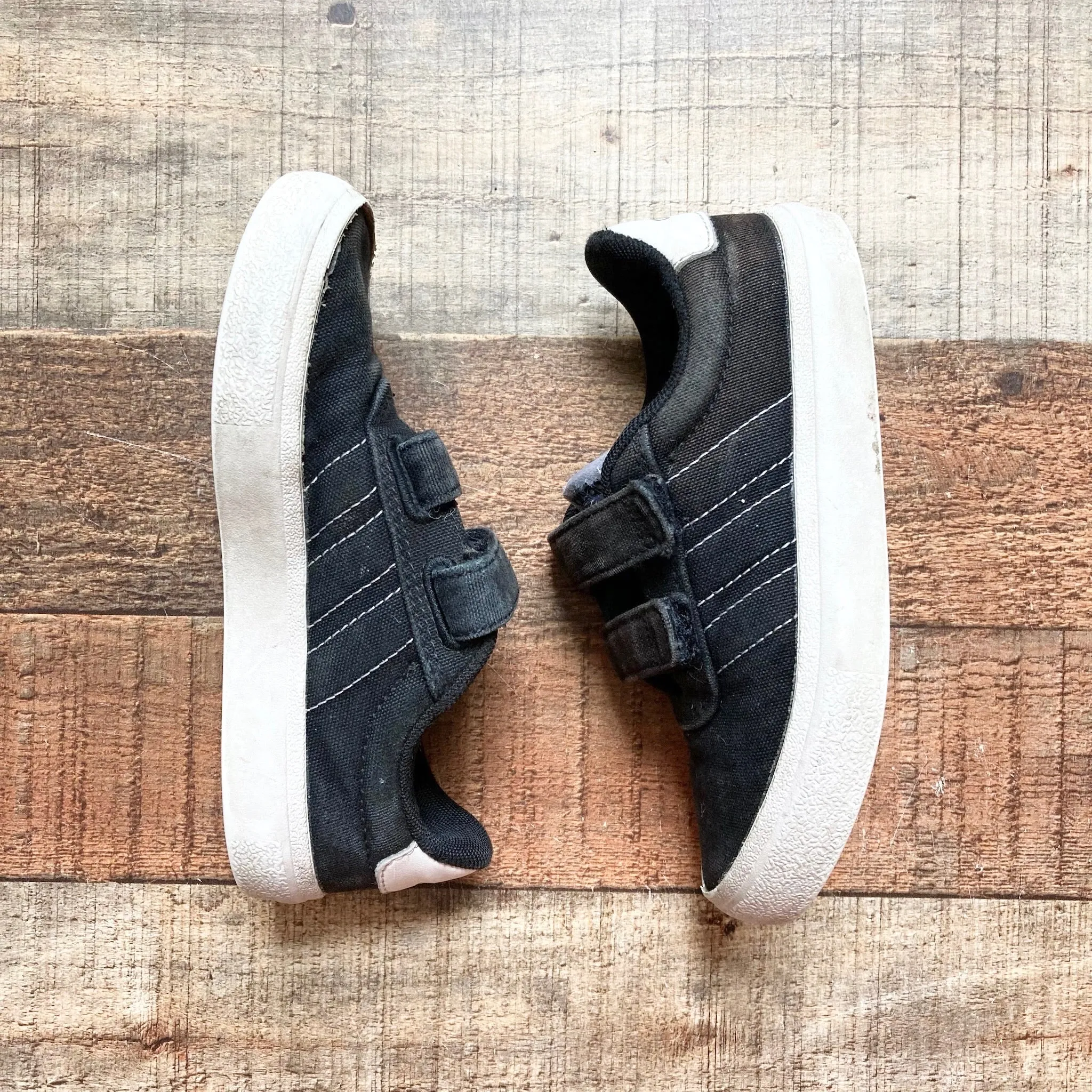 Adidas Black Canvas Velcro Sneakers-Size 10.5K (see notes)