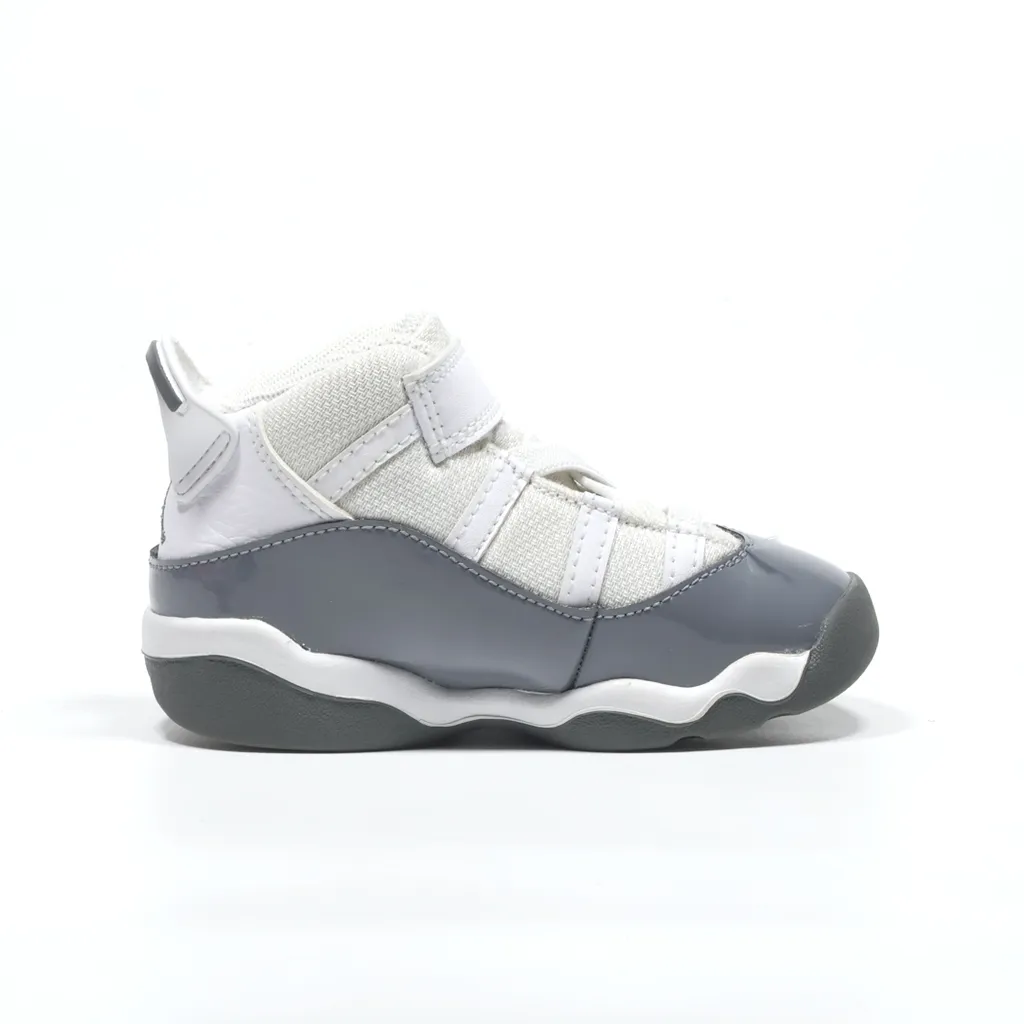 Air Jordan 6 Rings Sneakers Leather Grey Color For Kids