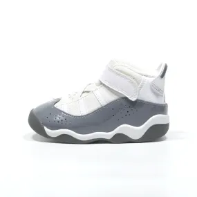 Air Jordan 6 Rings Sneakers Leather Grey Color For Kids