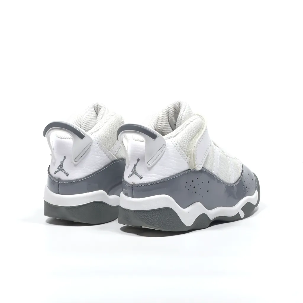Air Jordan 6 Rings Sneakers Leather Grey Color For Kids