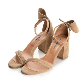 Back to bow beige suede sandals