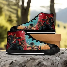 Batman Superman Wonder Woman Aquaman Shoes High Top Sneakers for Kids and Adults