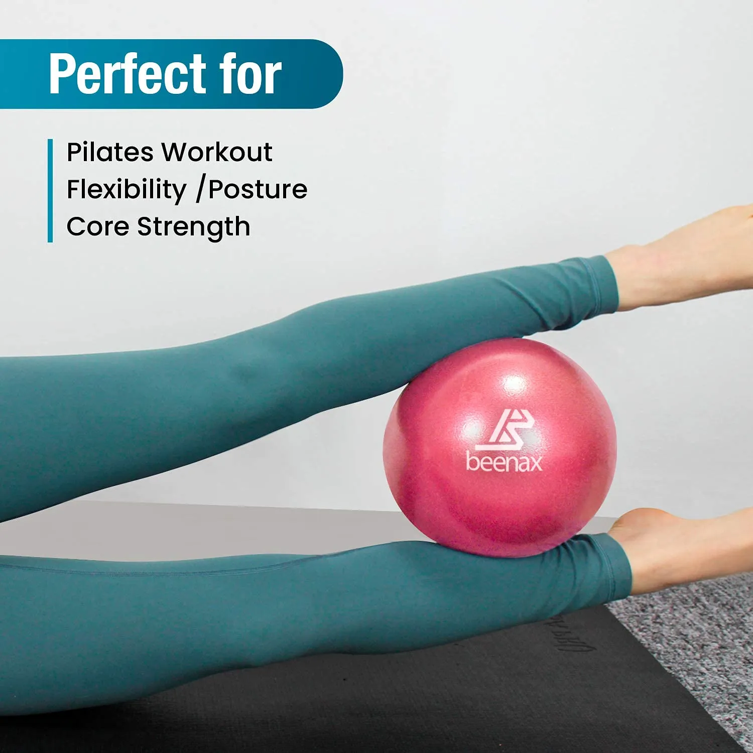 Beenax 23cm Soft Pilates Ball - 9 Inch Exercise Ball, Mini Barre Ball, Gym Ball - Perfect for Yoga, Pilates, Core Training, Physical Therapy and Balance (Home & Gym & Office) Coral Pink