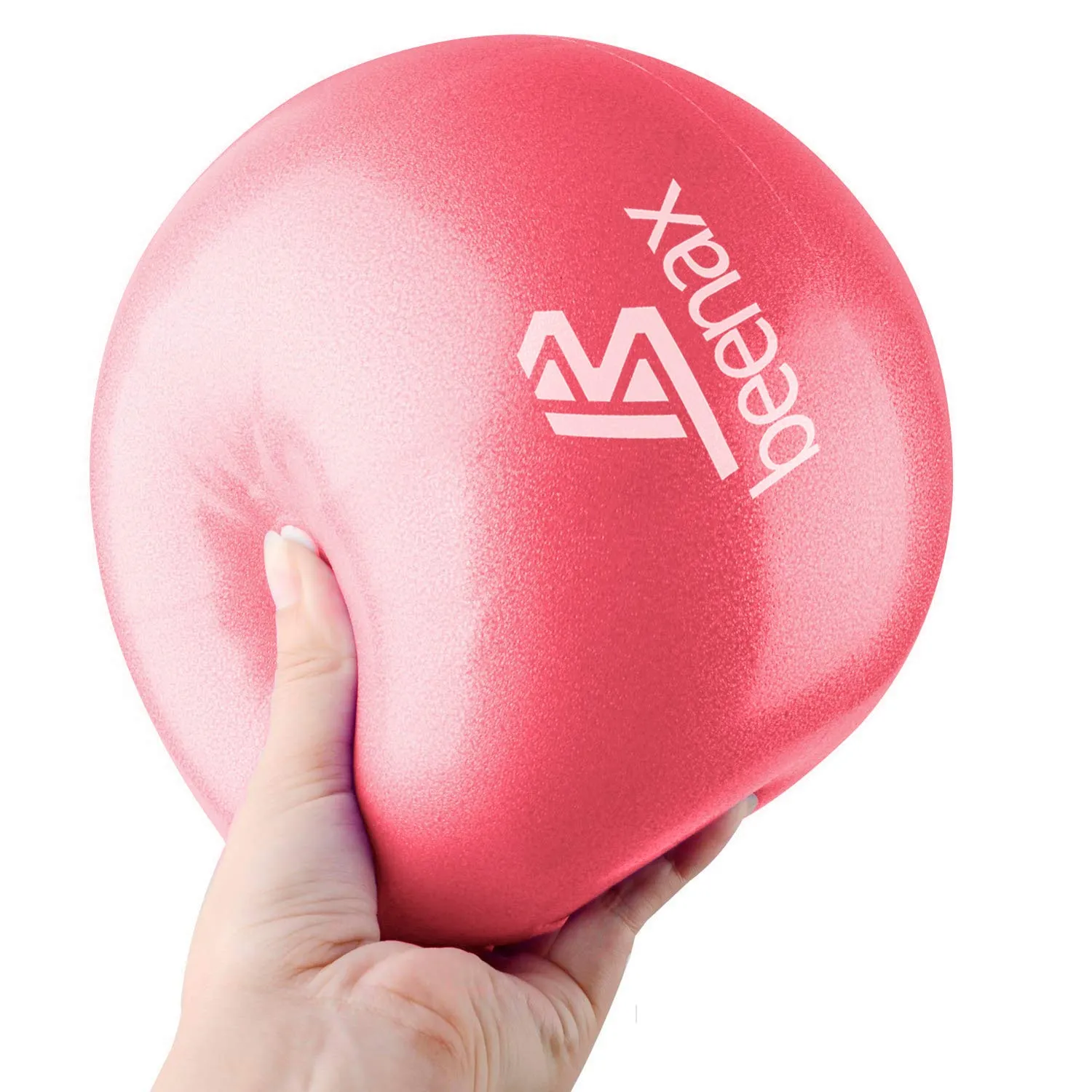 Beenax 23cm Soft Pilates Ball - 9 Inch Exercise Ball, Mini Barre Ball, Gym Ball - Perfect for Yoga, Pilates, Core Training, Physical Therapy and Balance (Home & Gym & Office) Coral Pink