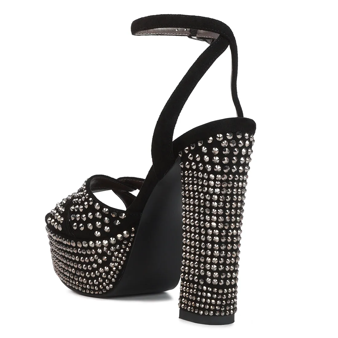 Bellini Diamante  High Block Heeled Sandals