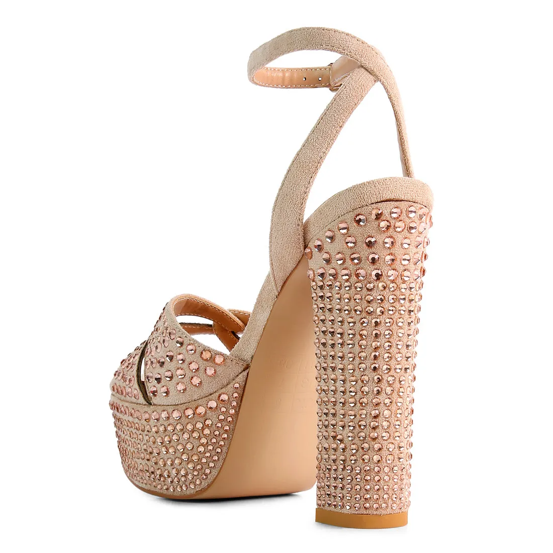 Bellini Diamante  High Block Heeled Sandals