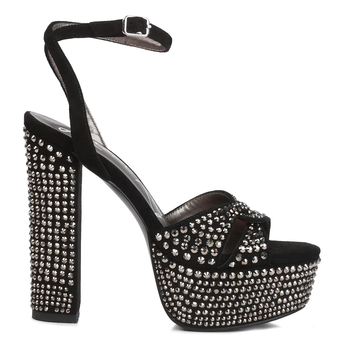 Bellini Diamante  High Block Heeled Sandals