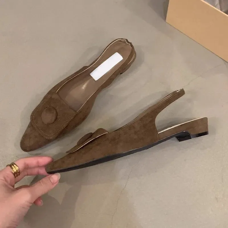 binfenxie  -  Pointed Toe Women Sandals Flats Shallow Casual Dress Shoes 2024 Summer Fashion Party Brand Shoes New Cozy Walking Mujer Zapatos