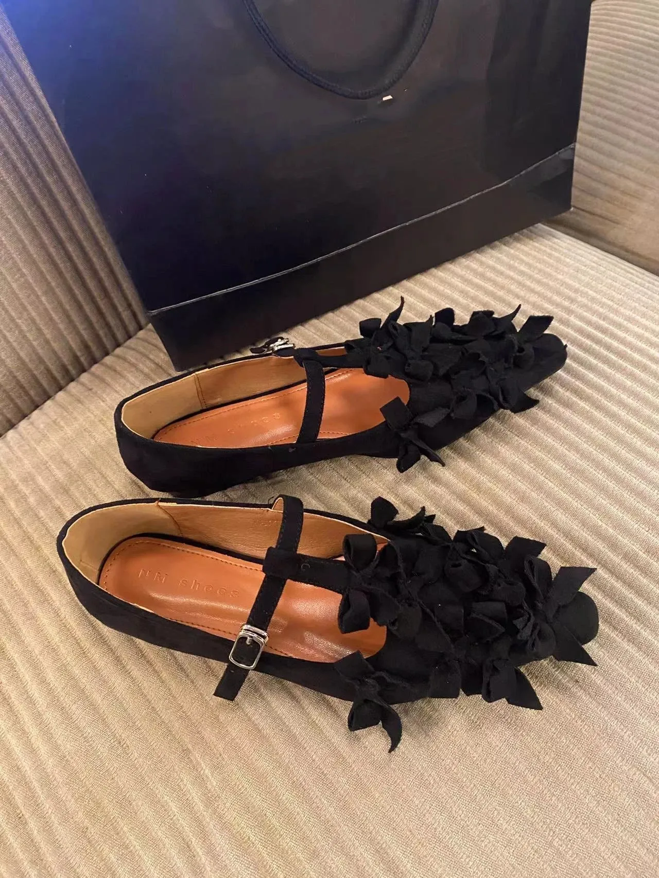 binfenxie  -  Round Toe Women Loafers Flats Black Brown Fashion Outside Fashion Belt Buckle Party Pumps Casual Mules Size 35-39 Flats Sldies