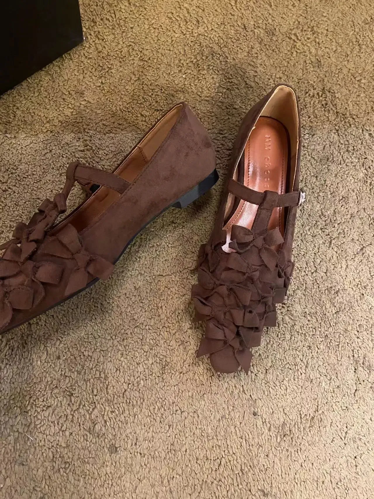 binfenxie  -  Round Toe Women Loafers Flats Black Brown Fashion Outside Fashion Belt Buckle Party Pumps Casual Mules Size 35-39 Flats Sldies