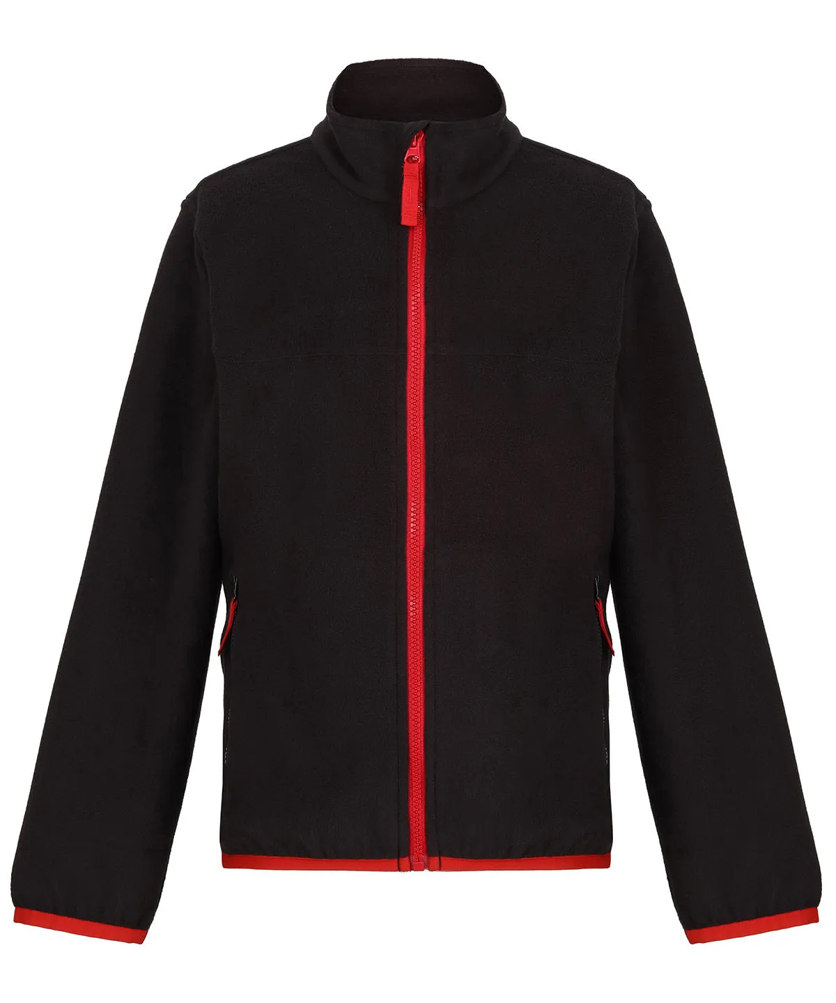 Black/Classic Red - Kids full-zip microfleece