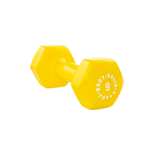 Bodysolid Yellow 9lb Vinyl Dumbbell
