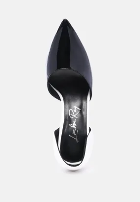 candy cane patent pu slip on stiletto heels