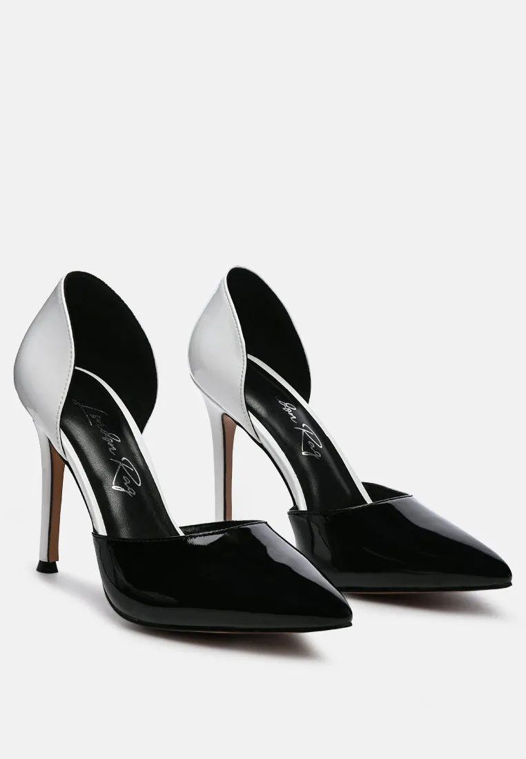 candy cane patent pu slip on stiletto heels