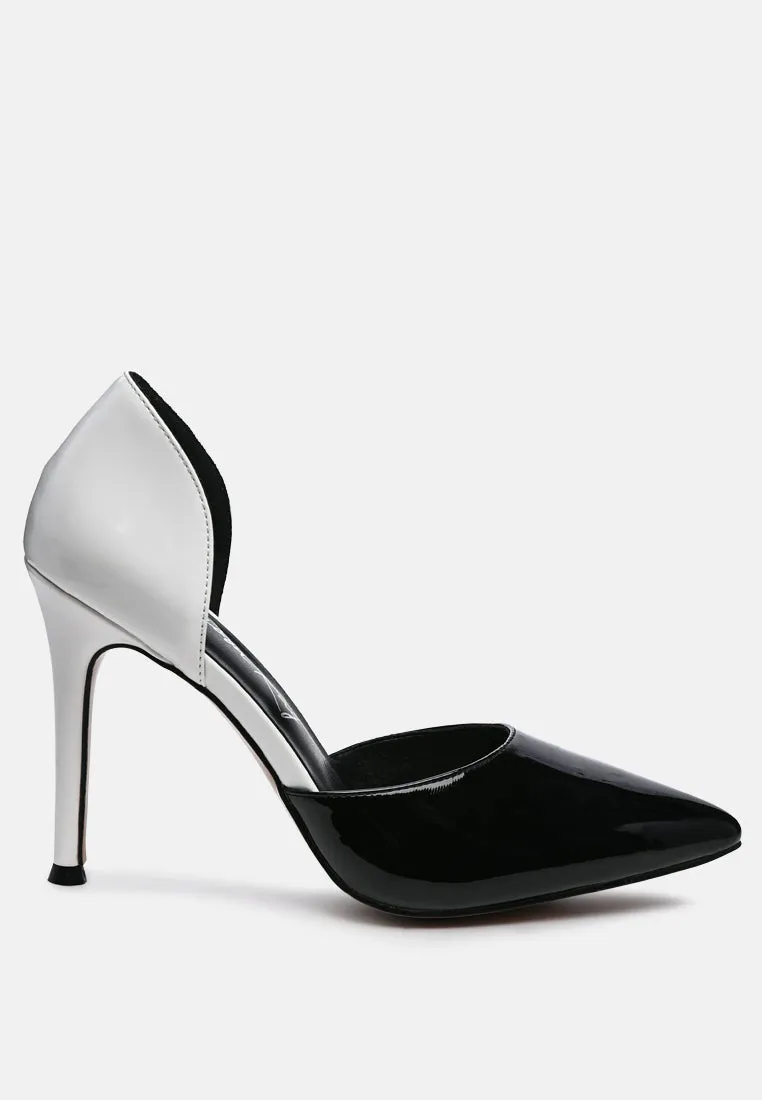 candy cane patent pu slip on stiletto heels