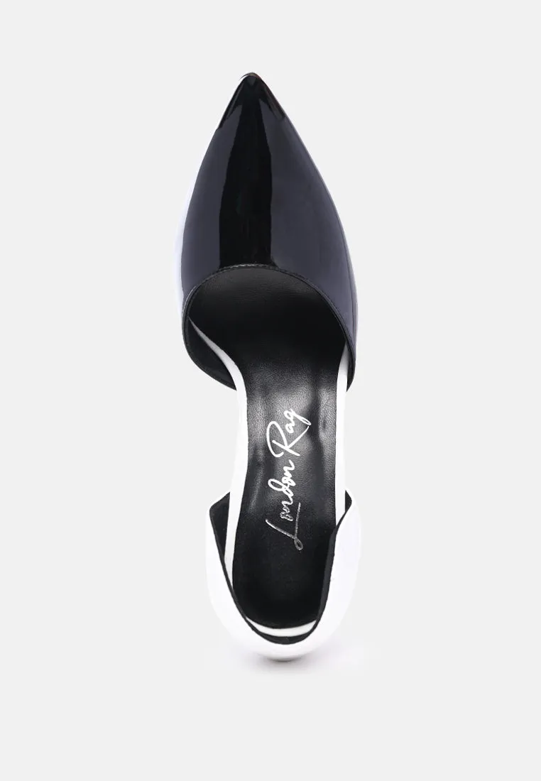 candy cane patent pu slip on stiletto heels