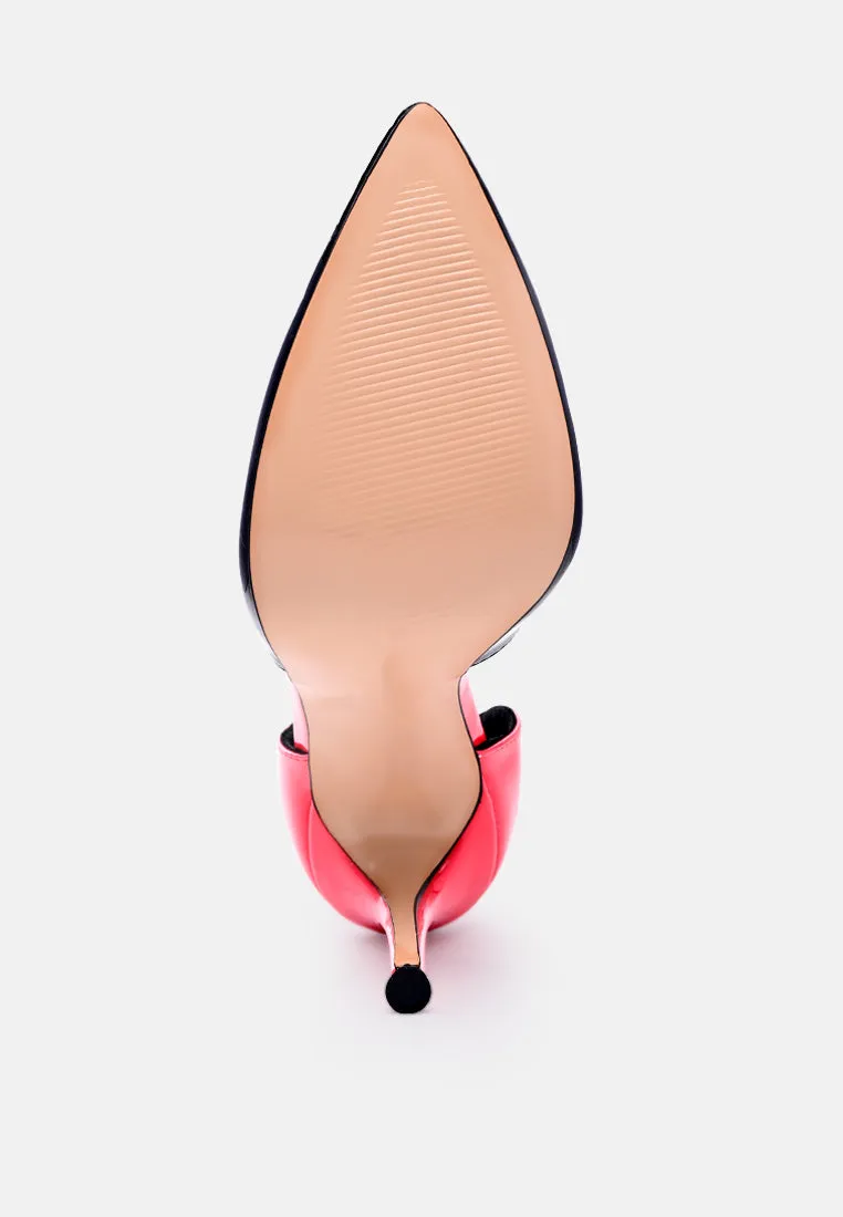 candy cane patent pu slip on stiletto heels