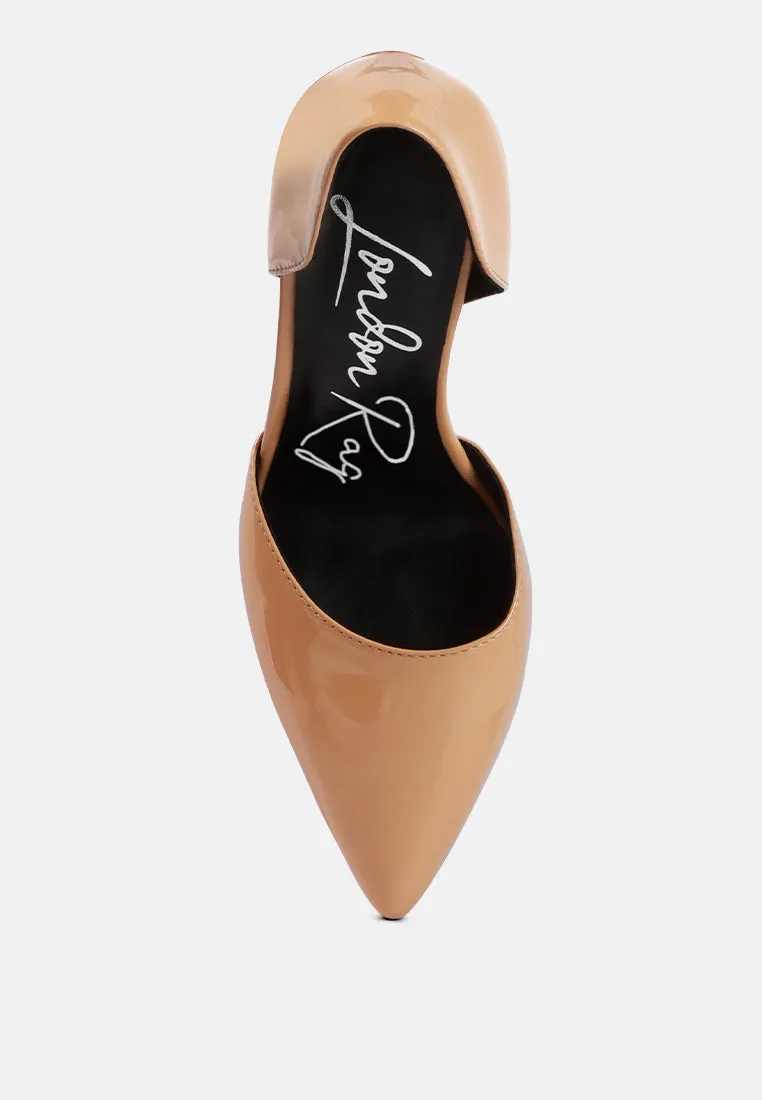 candy cane patent pu slip on stiletto heels
