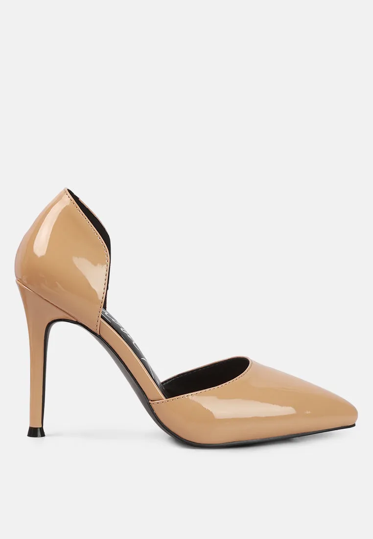 candy cane patent pu slip on stiletto heels