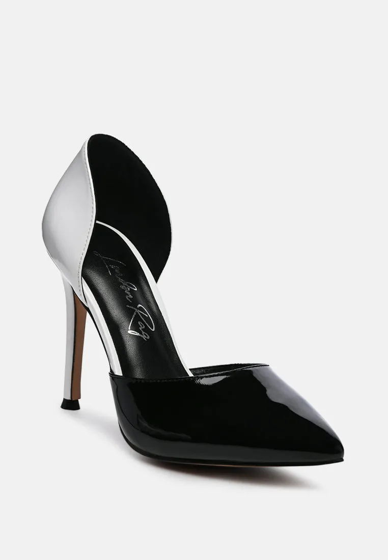 candy cane patent pu slip on stiletto heels