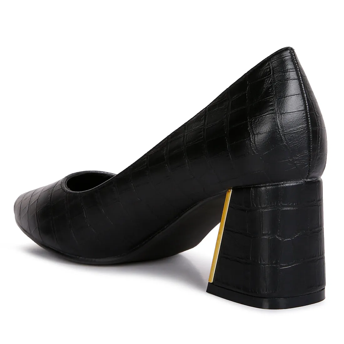 Croc Block Heel Pump Shoes