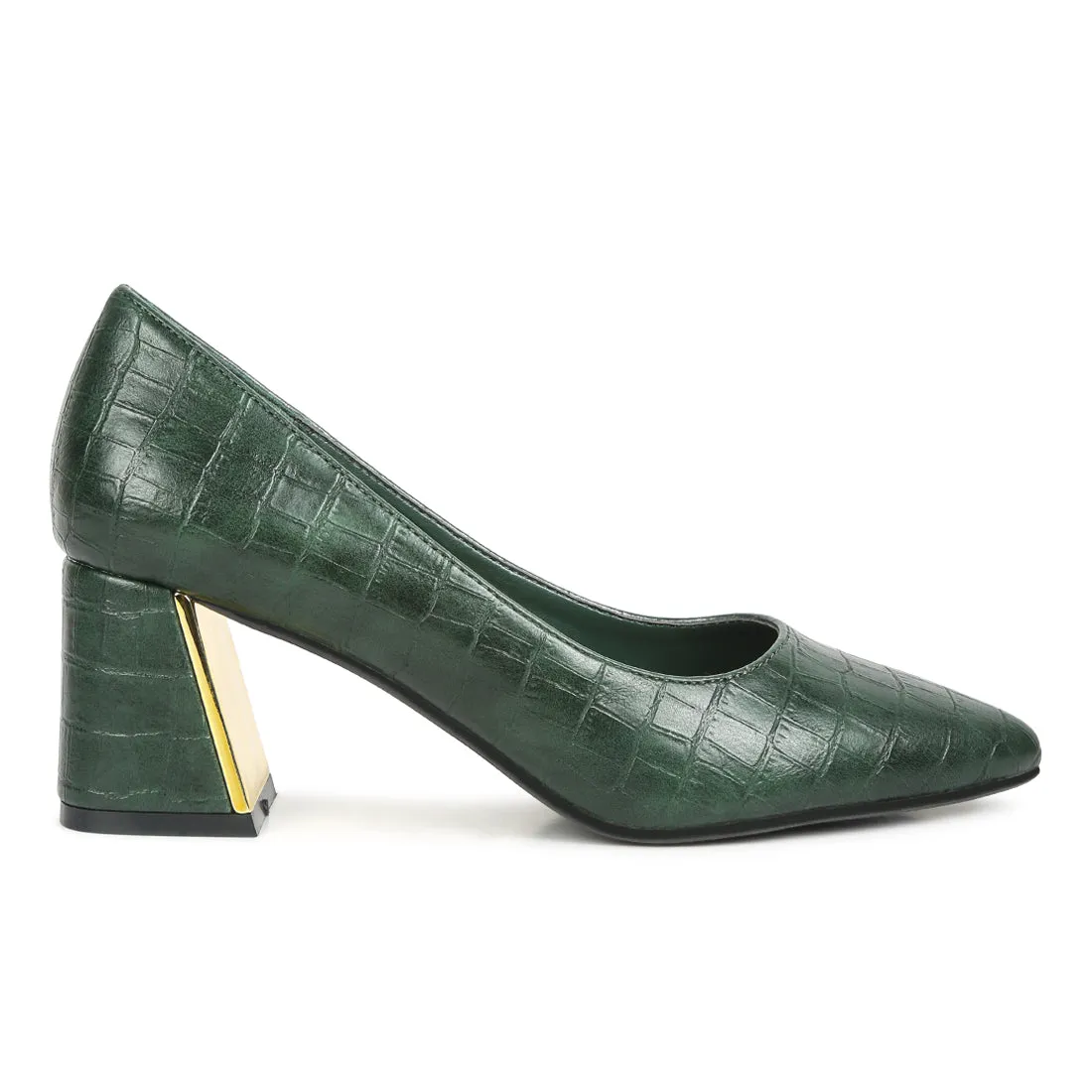 Croc Block Heel Pump Shoes