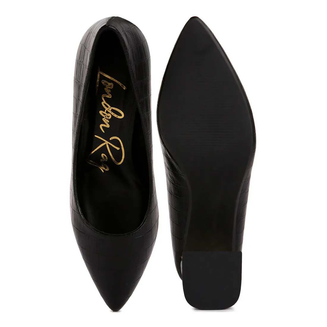 Croc Block Heel Pump Shoes