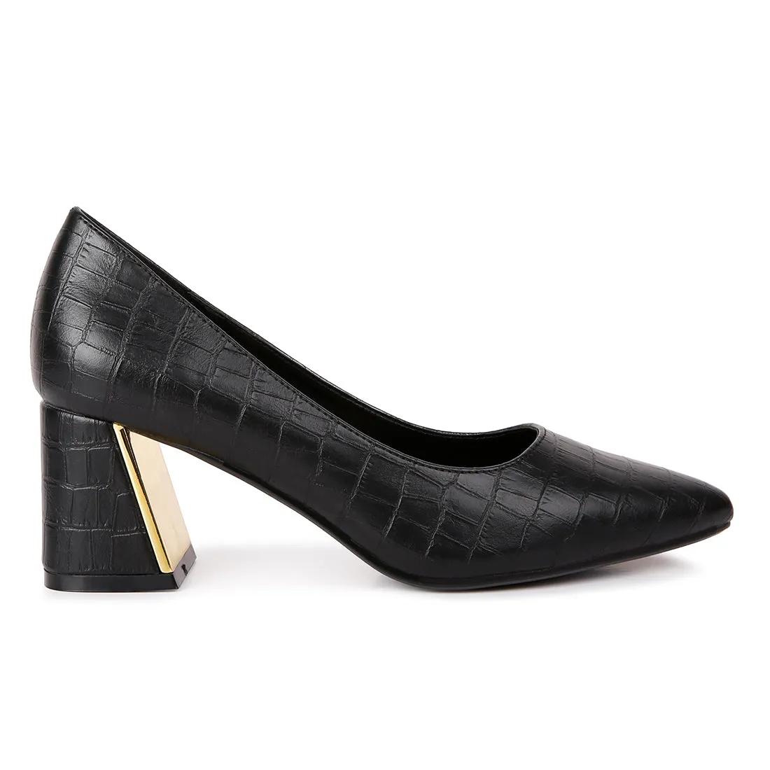 Croc Block Heel Pump Shoes