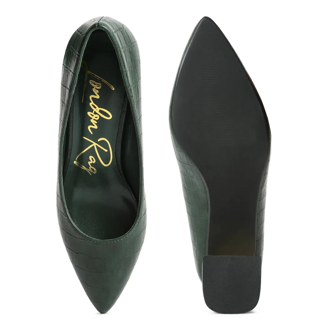 Croc Block Heel Pump Shoes