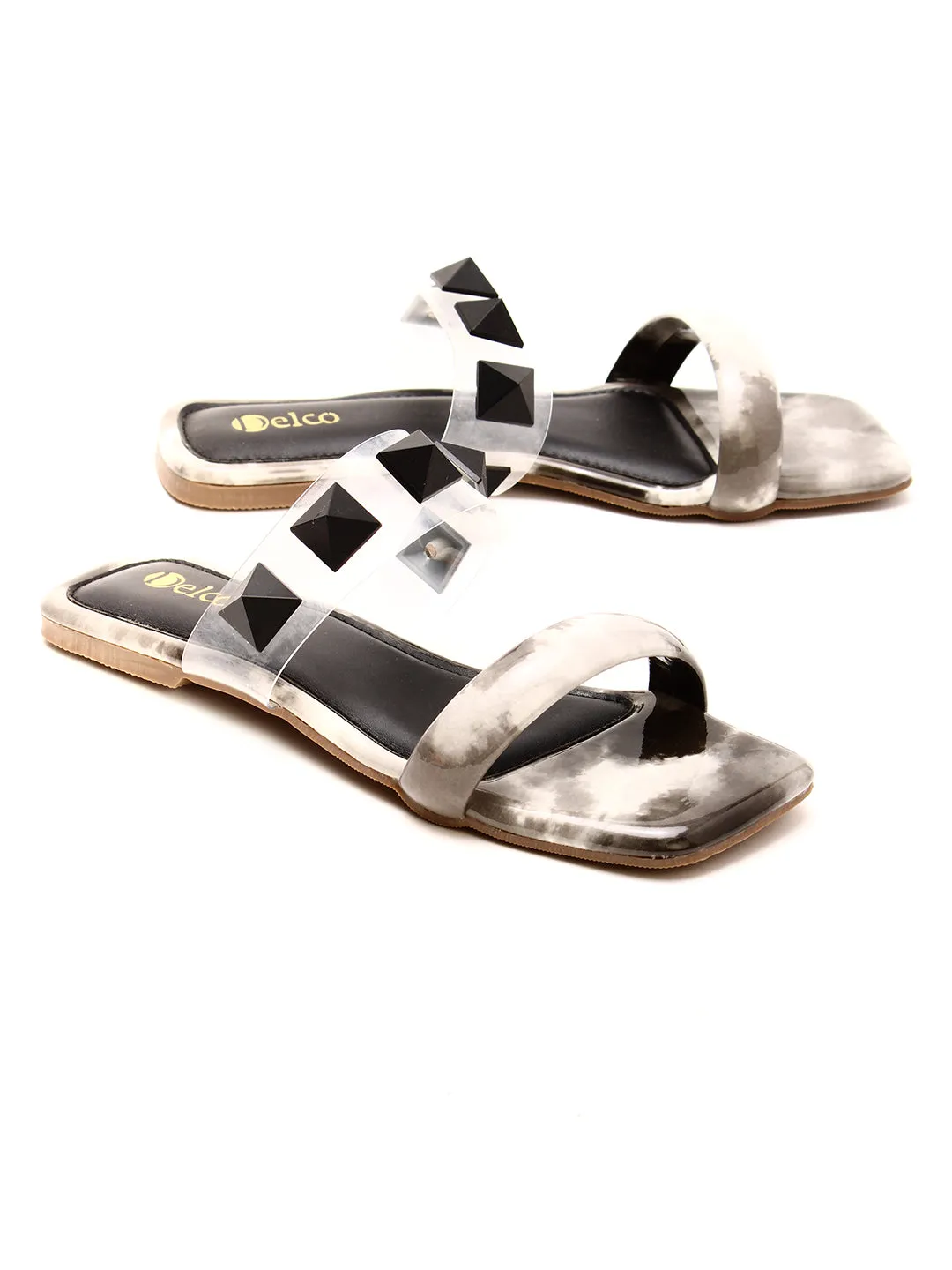 Delco Flat Transparent Slip-Ons