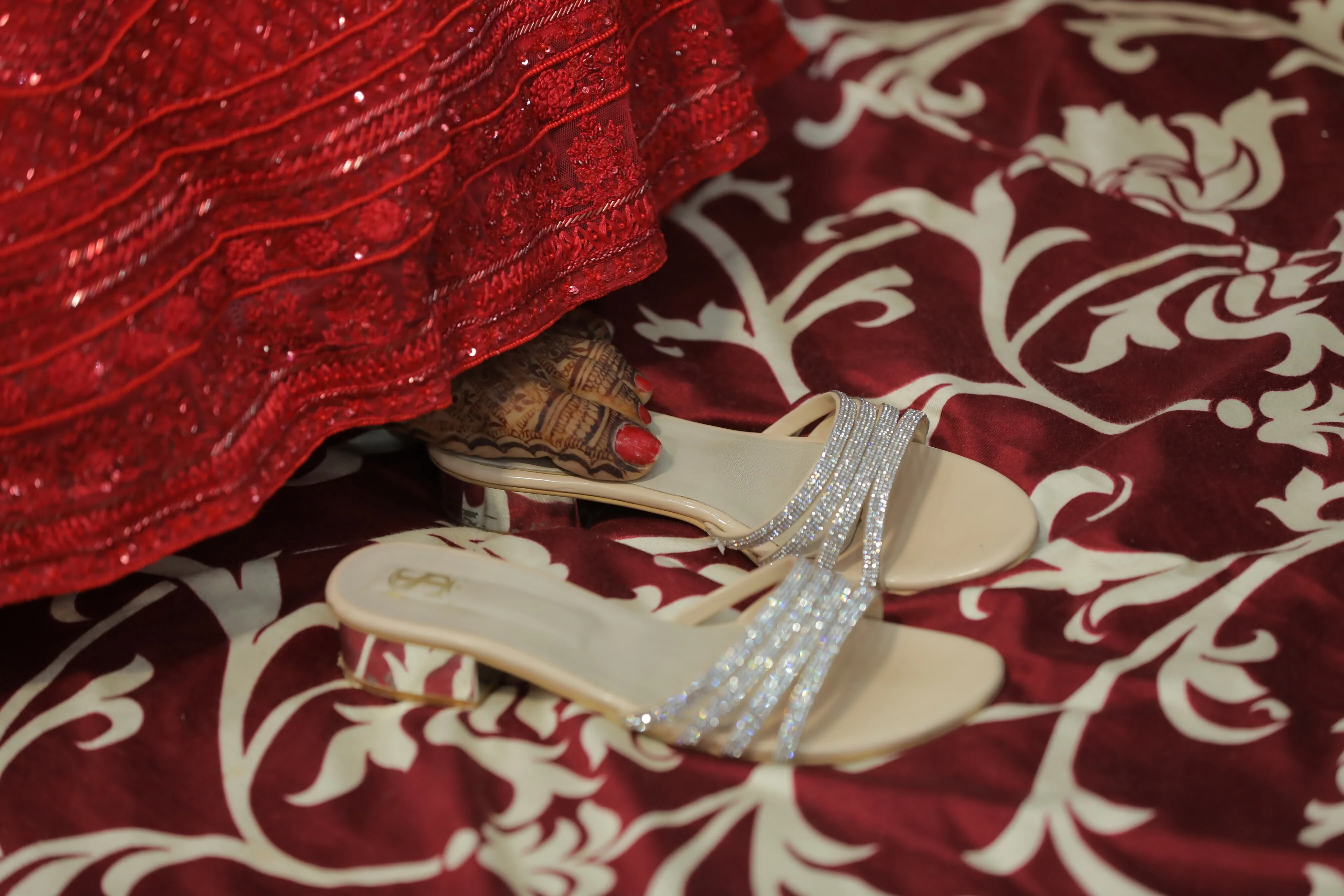 Diamantine Heeled sliders