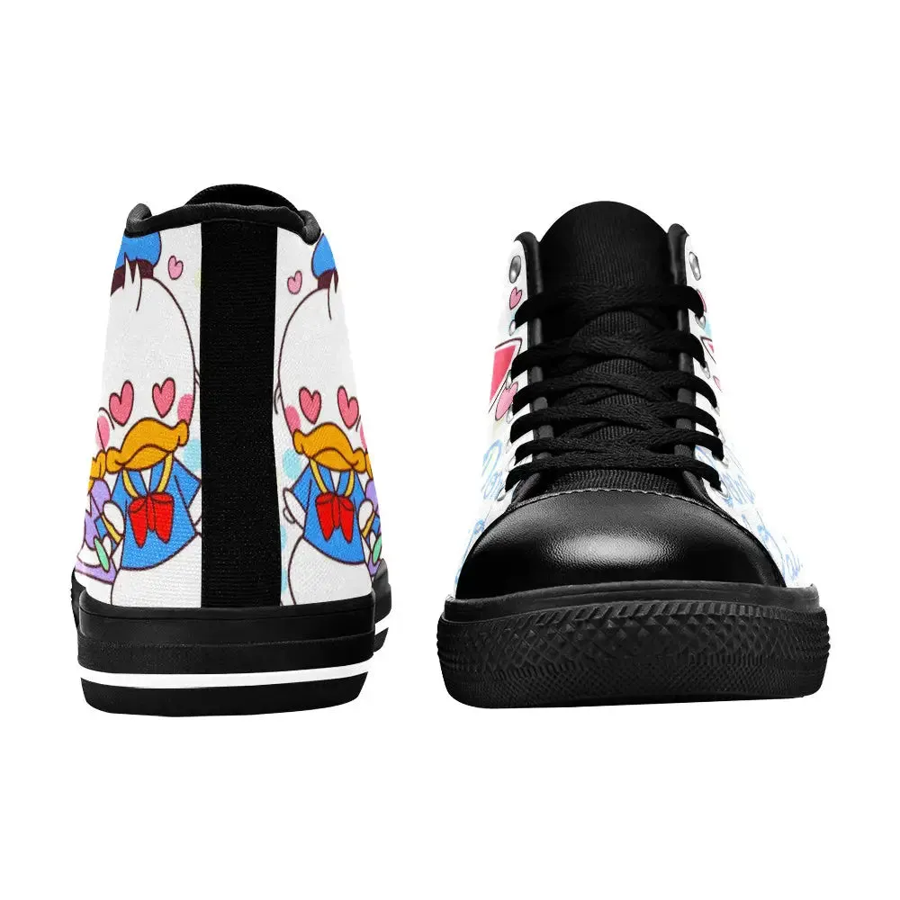 Donald Duck and Daisy Shoes High Top Sneakers for Kids and Adults