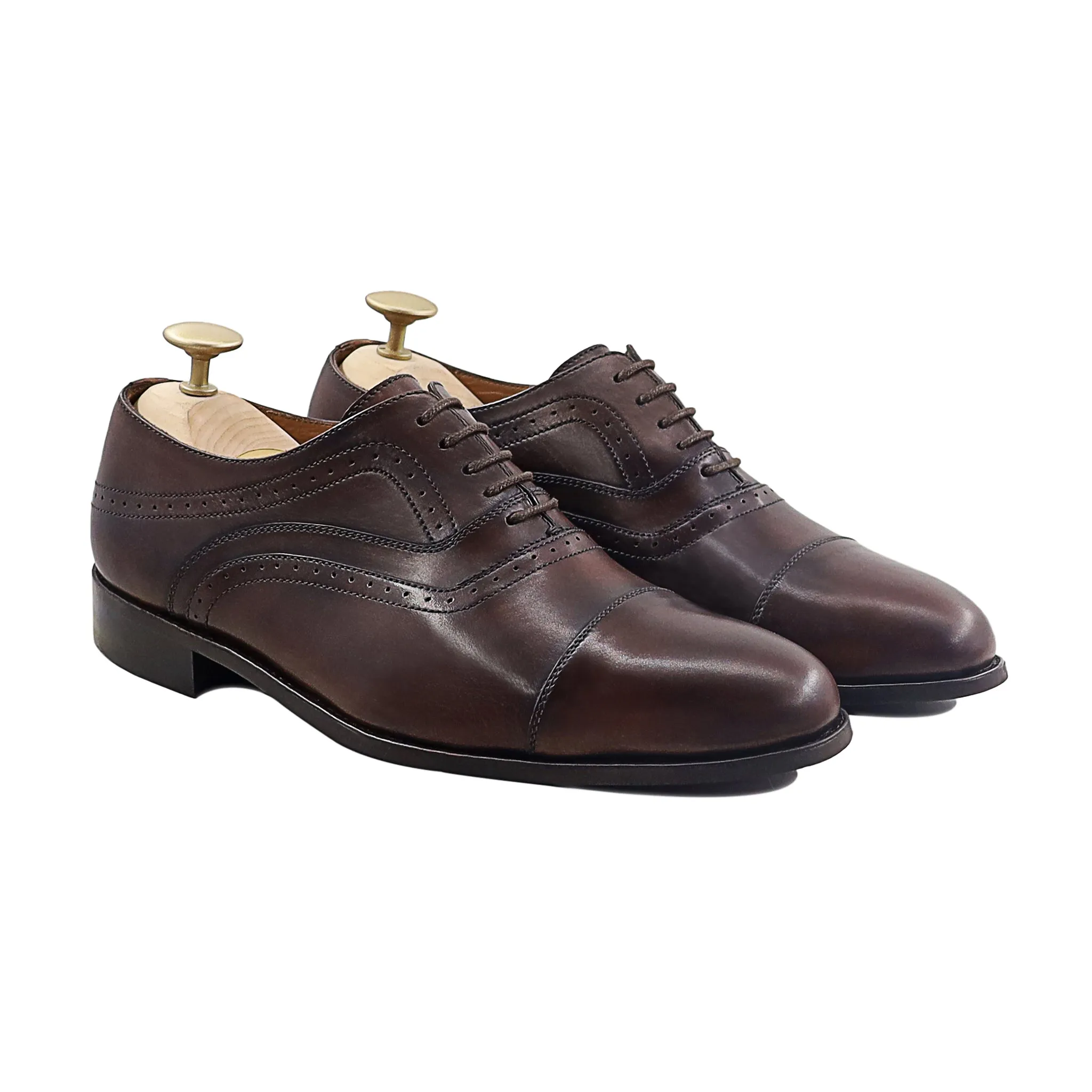Donato - Men's Dark Brown Calf Leather Oxford Shoe