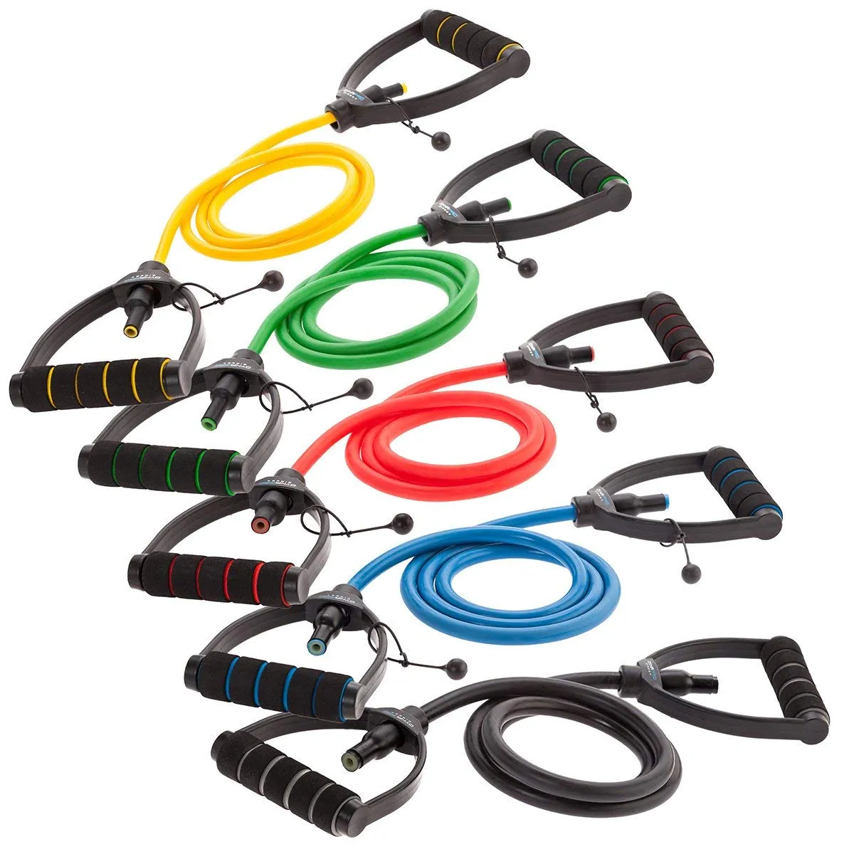 DYNAPRO Exercise Resistance Bands, Adjustable Length Comfort Handles Professional Quality Anti-Snap Great for Workouts Physical Therapy Yoga