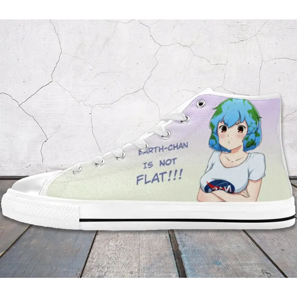 Earth Chan Anime Waifu Jokes Shoes High Top Sneakers for Kids and Adults