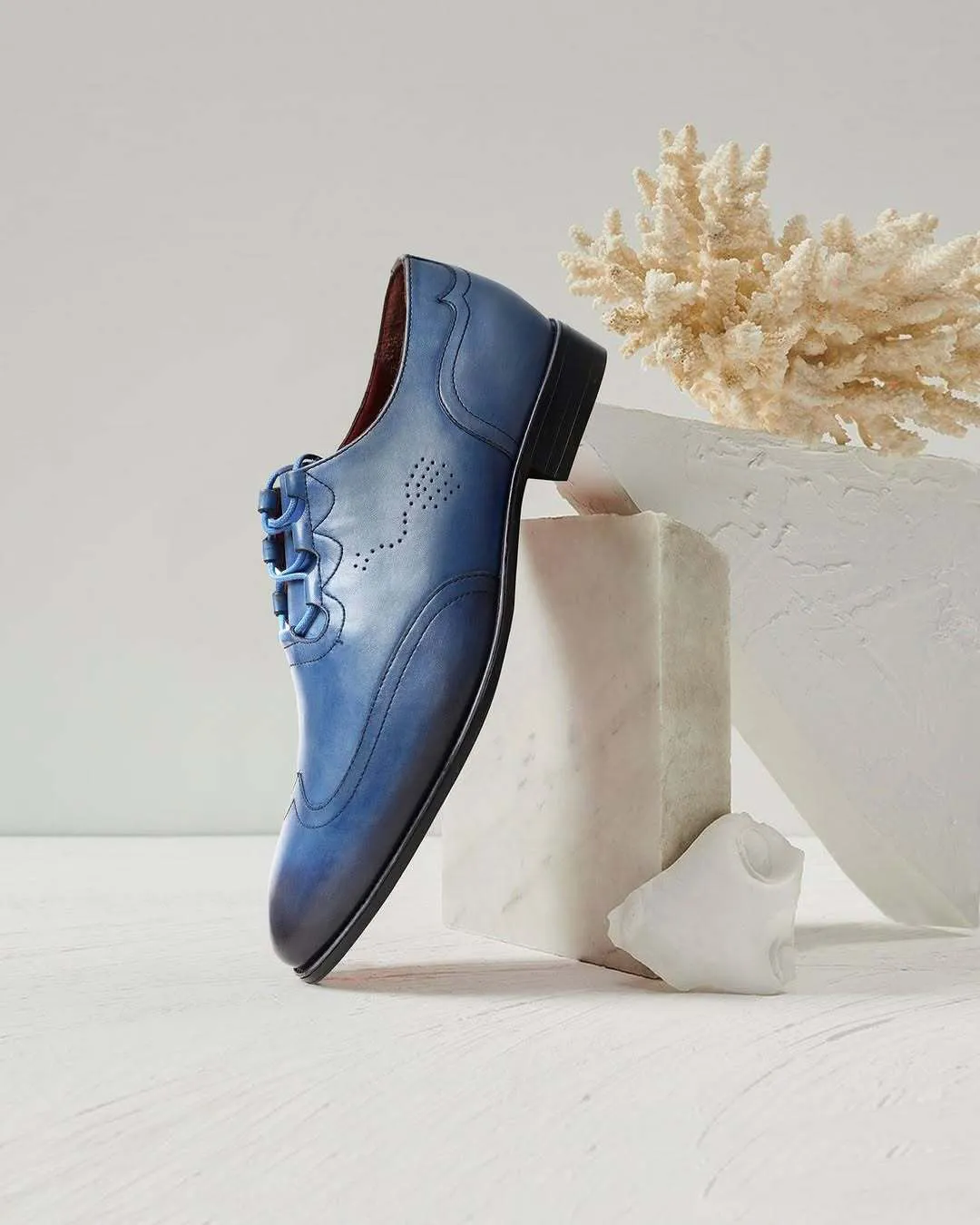 Edison - Men's Burnished Blue Calf Leather Oxford Shoe
