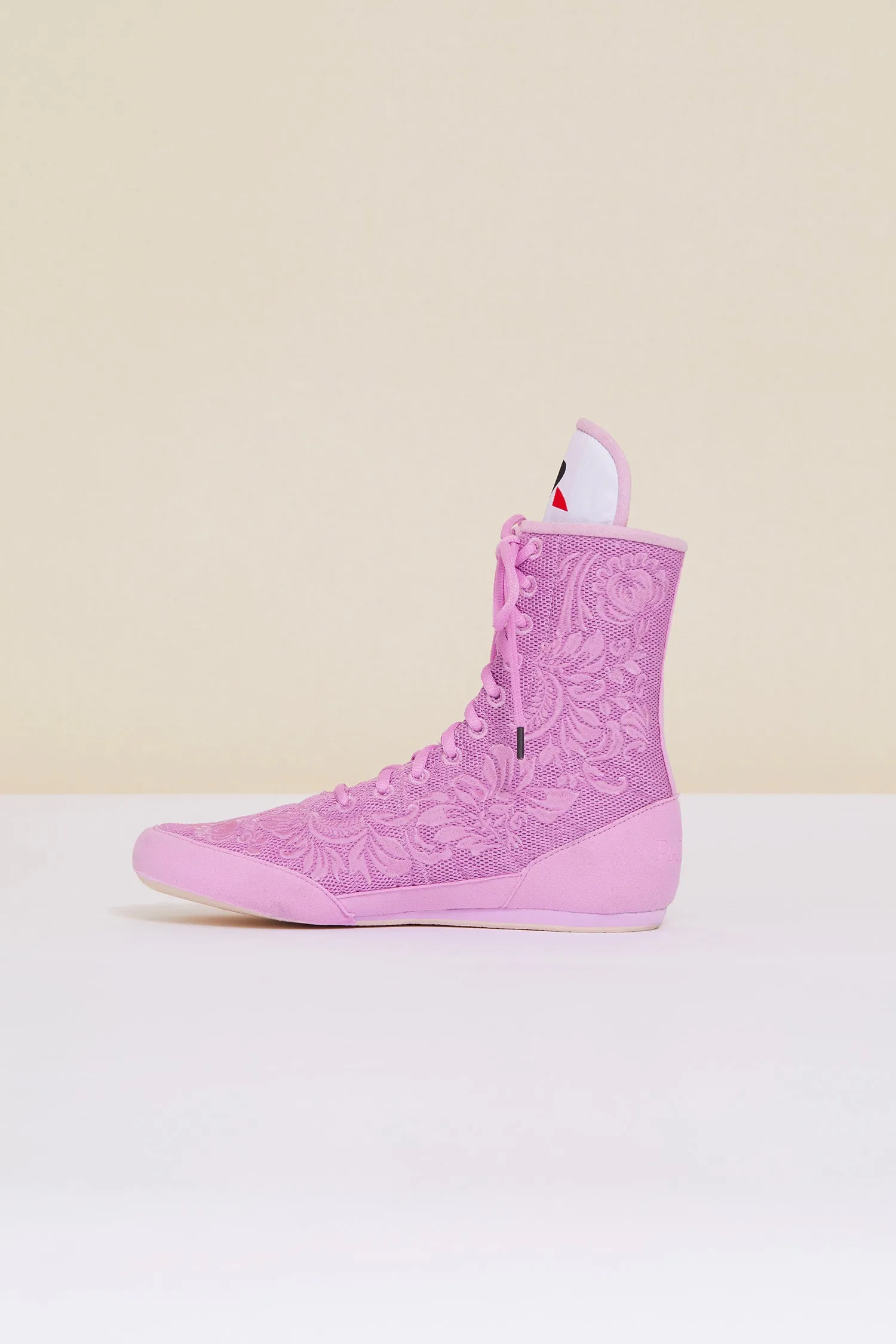 Embroidered high-top trainers - Lilac