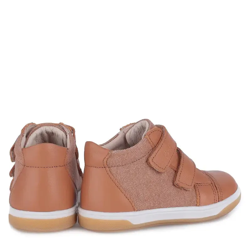 Emel Tan Canvas Velcro Toddler Sneaker 2675