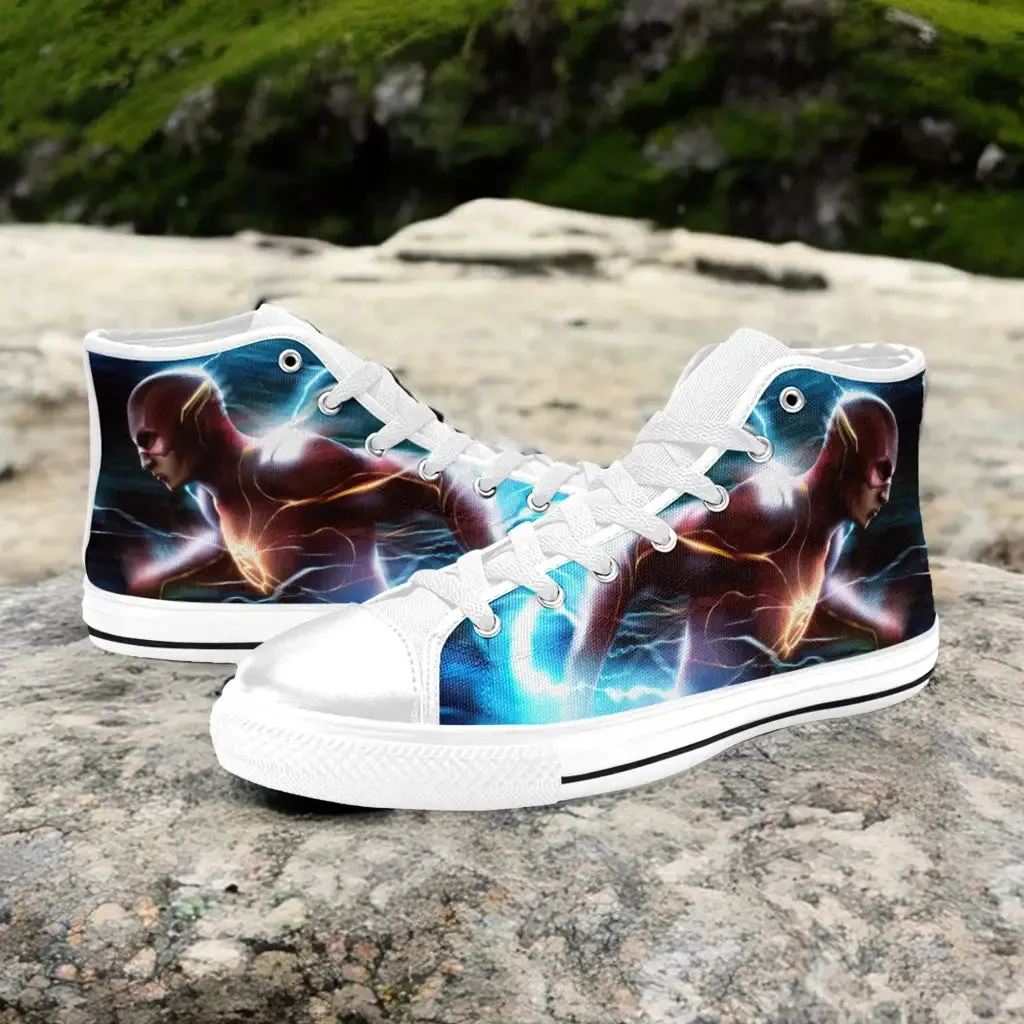 Flash Justice League Shoes High Top Sneakers for Kids and Adults
