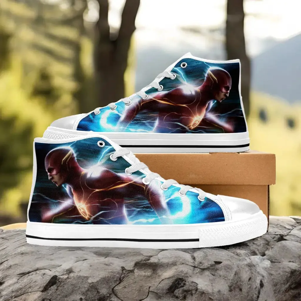 Flash Justice League Shoes High Top Sneakers for Kids and Adults