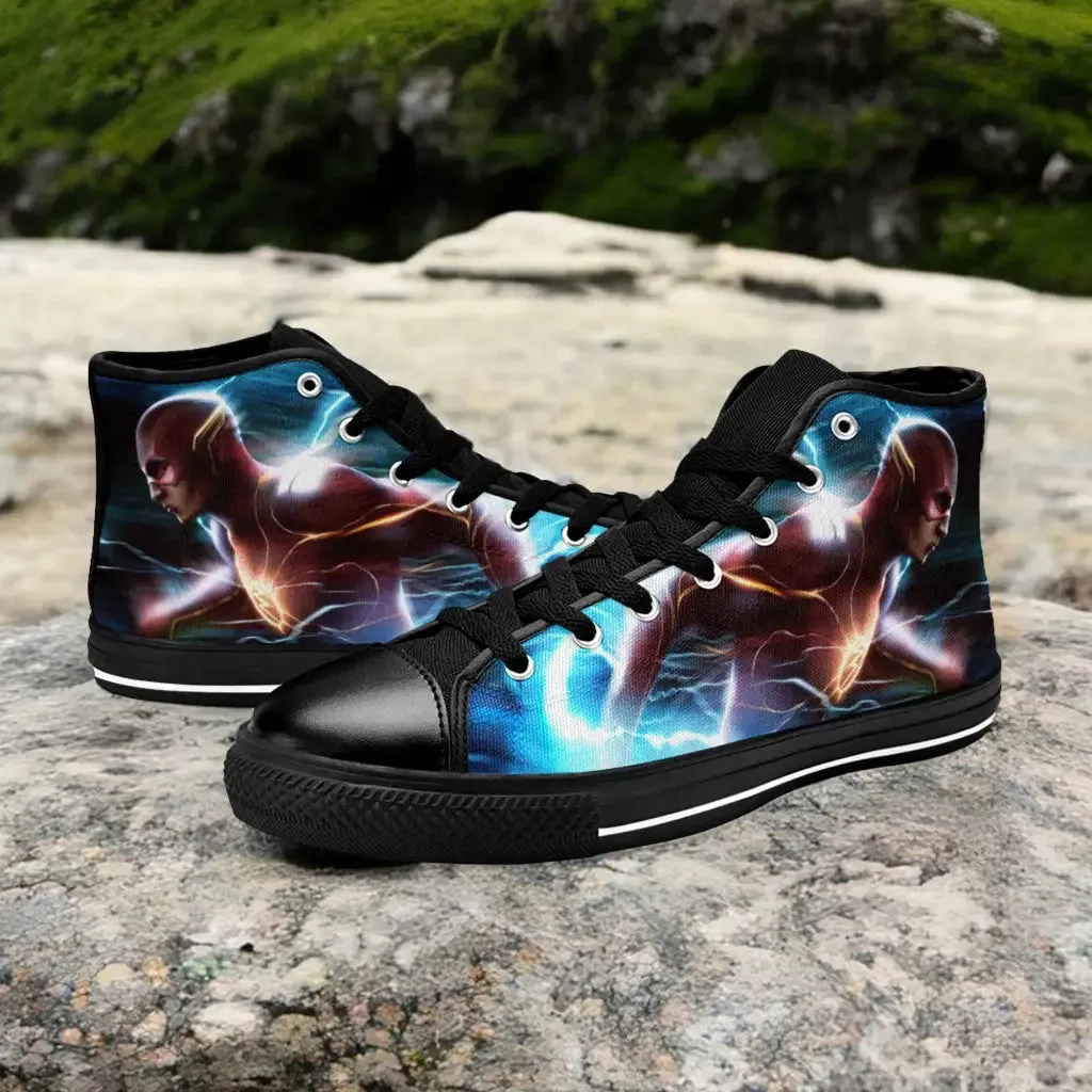 Flash Justice League Shoes High Top Sneakers for Kids and Adults
